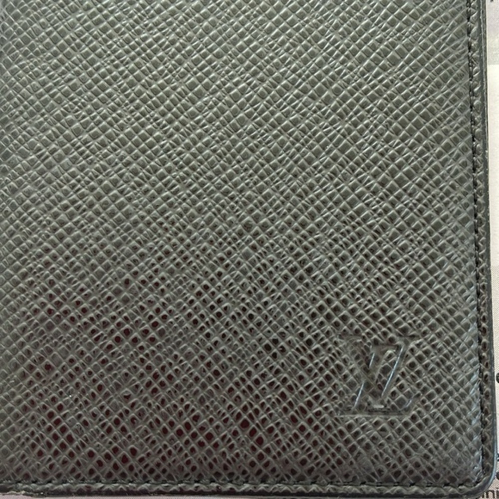 Louis Vuitton Porte 2 Cartes Vertical‎ Black Taiga Leather Card Case Holder - Picture 5 of 15